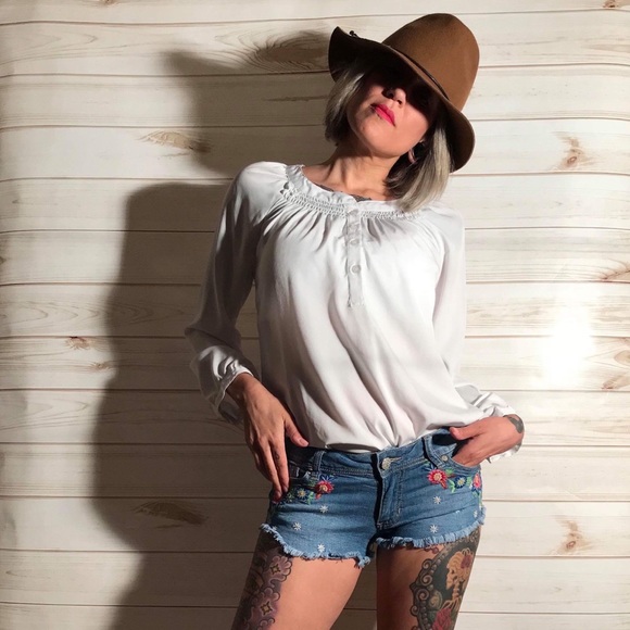 Gold Drama Tops - Flowy artsy painter blouse